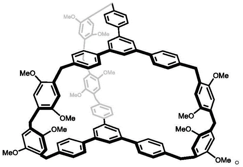 Chemical structure of Cage Arene CA-1 showing the macrocyclic framework designed for host-guest inclusion