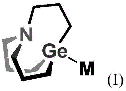 General structure of 1-aza-5-germanocarbobicyclo[3.3.3]undecane cage compound Formula I