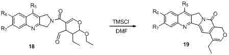 TMSCl mediated cascade cyclization forming the pentacyclic camptothecin skeleton
