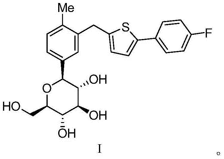Chemical structure of high-purity Canagliflozin Formula I showing the beta-configuration essential for SGLT-2 inhibition