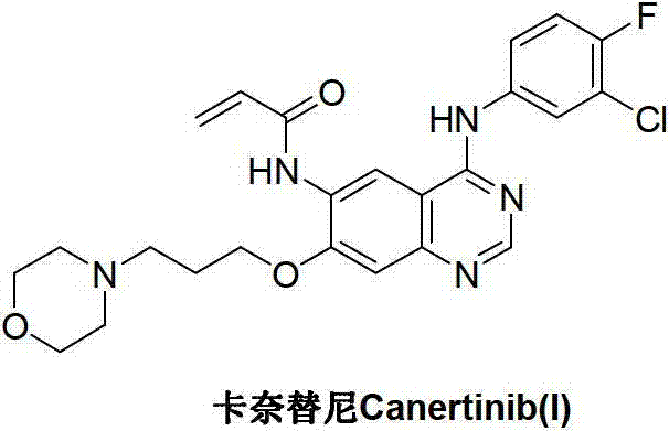 Chemical structure of Canertinib showing the quinazoline core and side chains