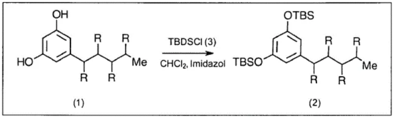Silylation of olivetol using TBSCl and imidazole to form di-OTBS-olivetol