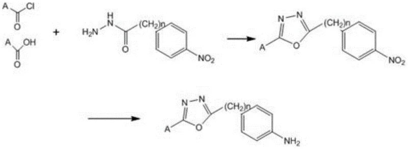 General reaction scheme for cannabinoid receptor intermediate synthesis showing the four-step transformation from nitrile to final amine