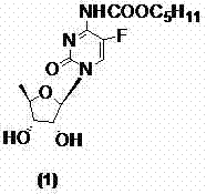 Chemical structure of Capecitabine showing the N-4 carbamate moiety essential for antitumor activity
