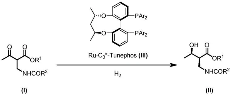 Novel asymmetric hydrogenation reaction using Ru-C3*-Tunephos (III) catalyst system