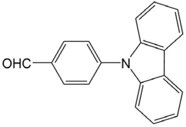 Chemical structure of the key 4-(9H-carbazol-9-yl)benzaldehyde intermediate