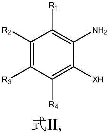 Structure of ortho-substituted aniline precursors (Formula II) used in the cyclization reaction