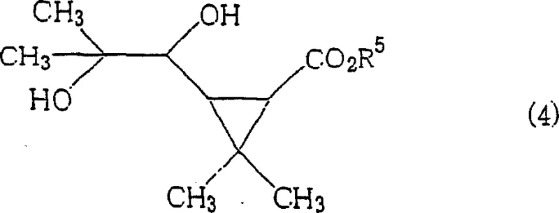 Structure of specific diol substrate Formula 4 used in pyrethroid synthesis