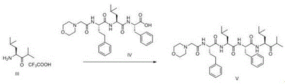 Final coupling reaction step converting Compound III and IV into Impurity V