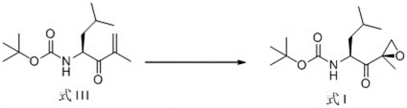 Core reaction scheme converting Formula III to Formula I using organocatalyst and H2O2