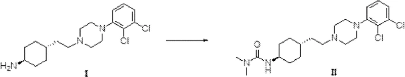 Prior art synthesis of Cariprazine showing long reaction times