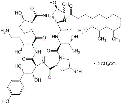 Chemical structure of Caspofungin Acetate Impurity D showing the five-membered ring formation and ethylenediamine detachment
