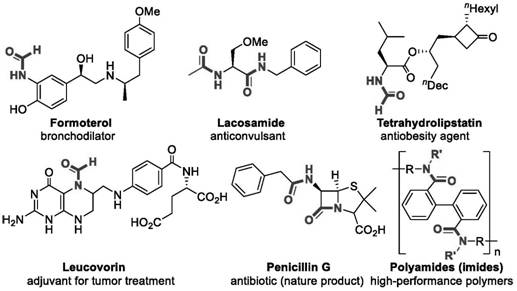 Diverse applications of formamide derivatives in bioactive molecules and polymers