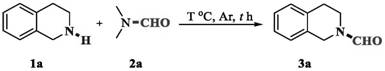 Specific example reaction of 1,2,3,4-tetrahydroisoquinoline with DMF