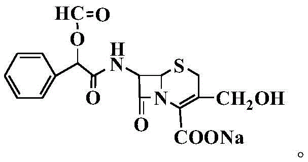 Structure of the 5-mercapto-1-methyltetrazole cefamandole nafate derivative obtained in Example 1