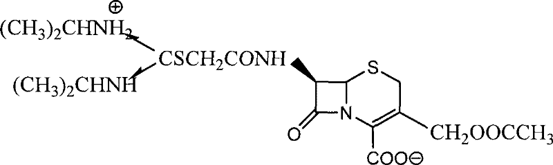 Chemical structure of Cefathiamidine showing the cephem nucleus and side chain