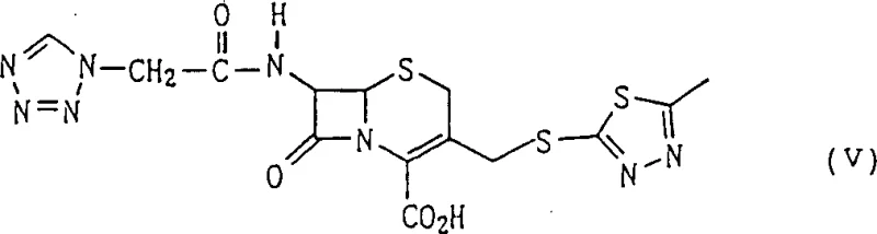 Chemical structure of Cefazolin Formula V