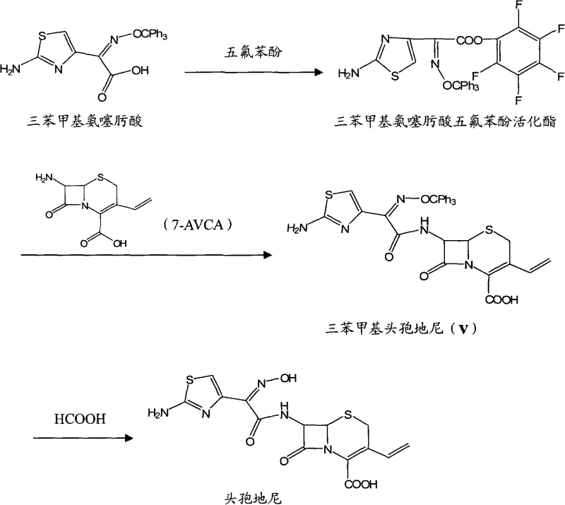 Prior art reaction scheme using pentafluorophenol activation (CN101817835)