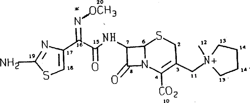 Comparison of Cis and Trans Cefepime structures highlighting stereochemical differences