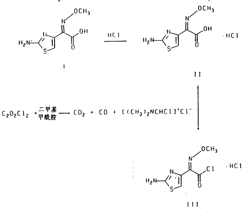 Reaction Scheme 1 showing the preparation of the cis-isomer acid chloride hydrochloride intermediate from the corresponding acid