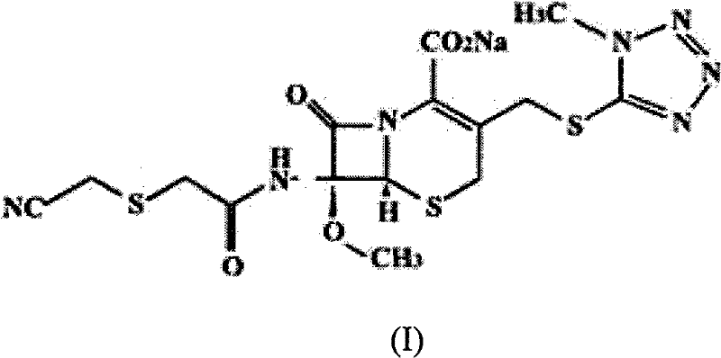 Chemical structure of Cefmetazole Sodium showing the beta-lactam core and tetrazole side chain