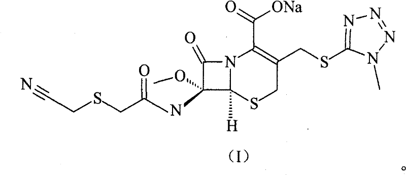 Chemical structure of Cefmetazole Sodium showing the cephem core and side chains