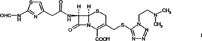 Structure of the novel N-formyl cefotiam intermediate (Formula I) showing the crystalline salt form