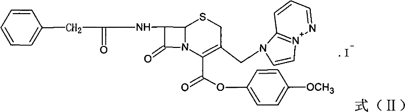 Chemical structure of Formula II intermediate showing the imidazopyridazine moiety attached to the cephem core