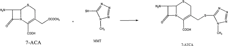 Synthesis route of 7-ATCA from 7-ACA using MMT and BF3 catalyst
