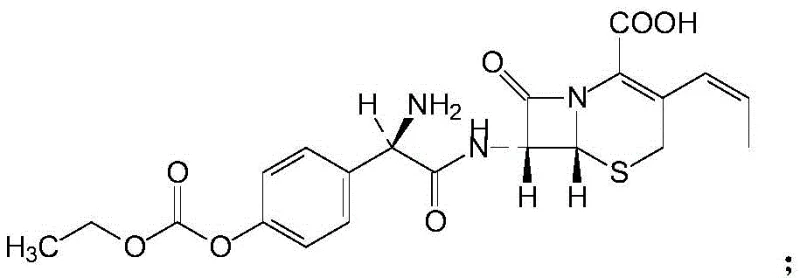 Chemical structure of Impurity M (Z-Cefprozil Ethoxyformate) which is strictly controlled in the new process