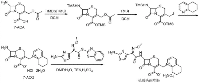 Novel synthetic route for Cefquinome Sulfate using 7-ACA and reduced reagent loads