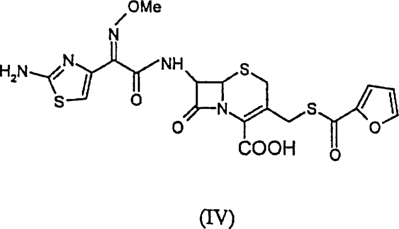 Chemical structure of Ceftiofur (IV) representing the final API target derived from the intermediate