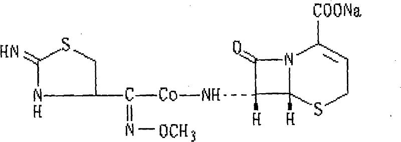 Chemical structure of Ceftizoxime Sodium (SKF-88373) showing the beta-lactam ring and thiazole moiety