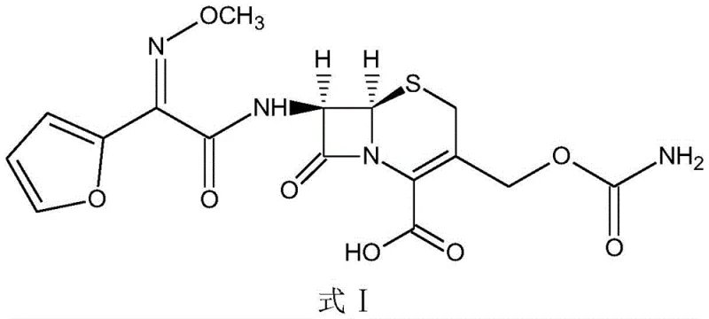 Chemical structure of Cefuroxime acid showing the core beta-lactam framework