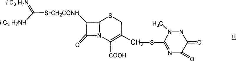 Chemical structure of the novel cephalo piperazine amidine derivative showing C-3 and C-7 substitutions