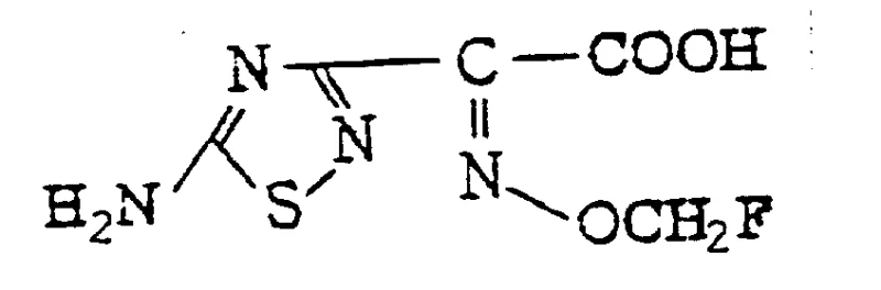 Structure of the key side chain acid 2-(5-amino-1,2,4-thiadiazol-3-yl)-(Z)-2-fluoromethoxyiminoacetic acid