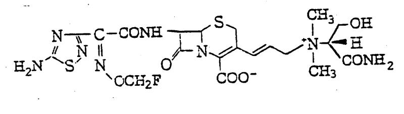 Specific embodiment of the final cephem derivative showing the complete molecular architecture