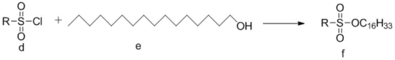 Step 2 reaction scheme showing sulfonate formation from n-hexadecanol