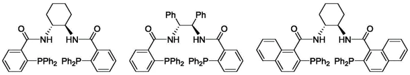 Structures of various chiral Trost ligands screened for the reaction optimization