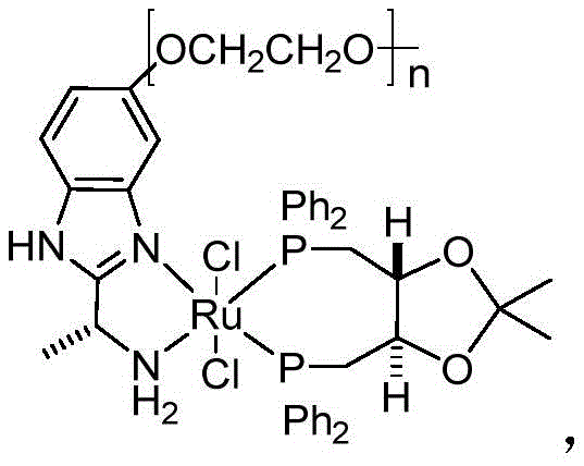 Specific structure of the polymer-supported ruthenium catalyst used in the examples