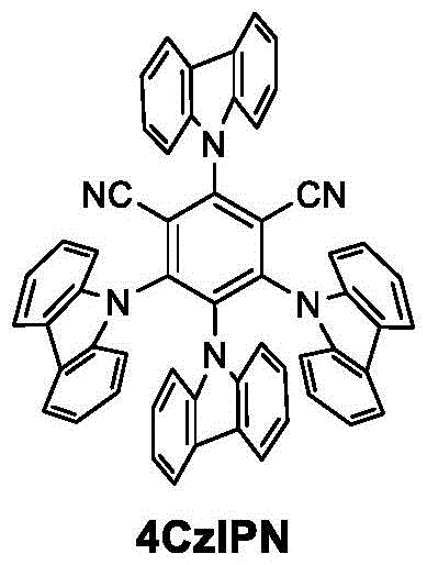 Chemical structure of the photosensitizer 4CzIPN used in the catalytic system