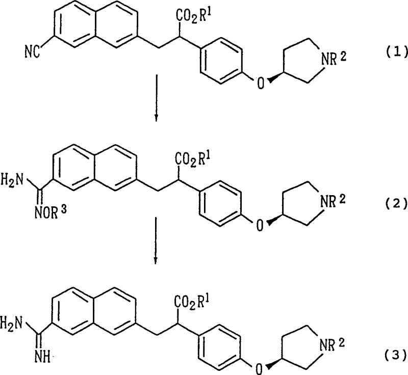 General reaction scheme showing the conversion of nitrile compounds to amidines via amidoxime intermediates