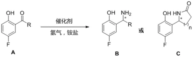 General reaction scheme for one-step synthesis of chiral amines from ketones