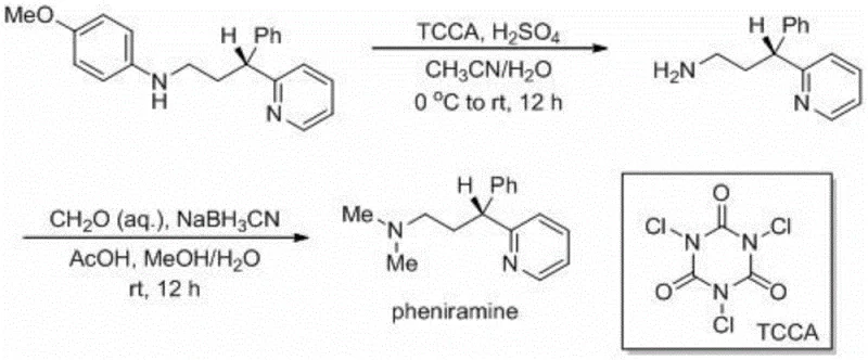 Synthesis route of Pheniramine from the chiral amine intermediate