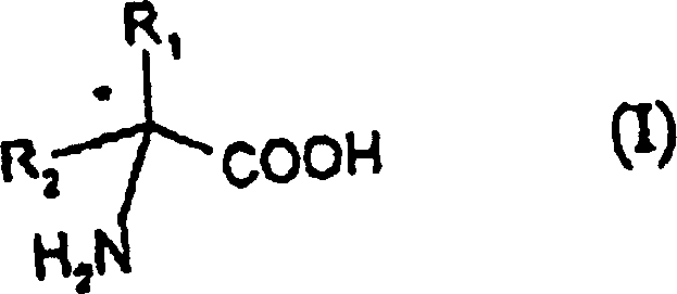 General formula of chiral amino acids produced via hydantoin resolution