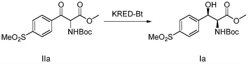 Specific biocatalytic reduction of substrate IIa to chiral product Ia using KRED-Bt