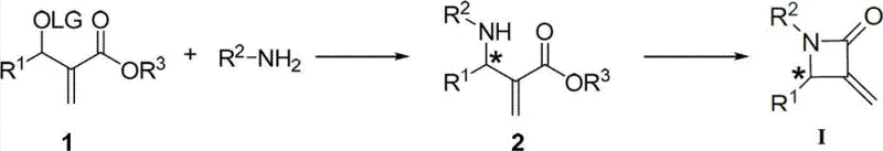 General reaction scheme showing the two-step synthesis from MBH adduct to chiral beta-lactam