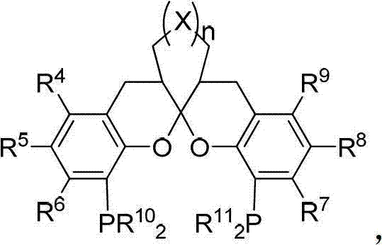 Structure of the chiral spiroketal bisphosphine ligand used in the catalytic system