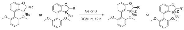 General synthetic route for chiral BIDIME selenium/sulfur ligands using elemental Se or S