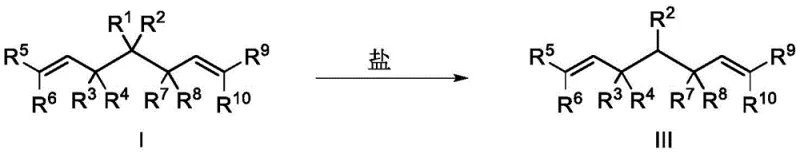Decarboxylation reaction converting Formula I to Formula III derivatives